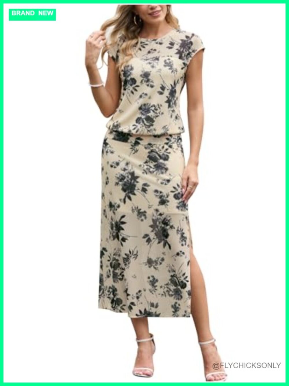 2 Piece Skirt Set Mesh Side Slit Matching Outfits